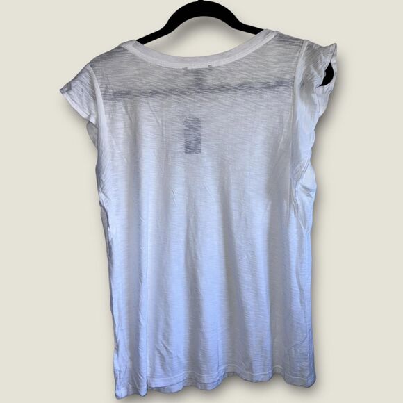 Express‎ Flutter Sleeve Scoop Neck Slub Tee | Size M, New with Tags - Picture 2 of 3